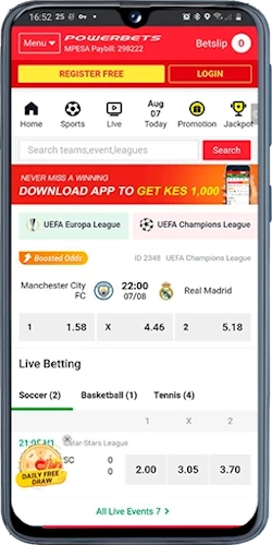 PowerBets Mobile App Interface